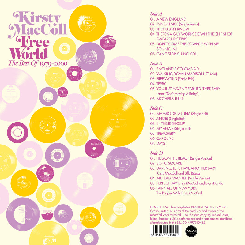 Kirsty MacColl - Free World - The Best Of Kirsty MacColl 1979-2000 140g Yellow Vinyl